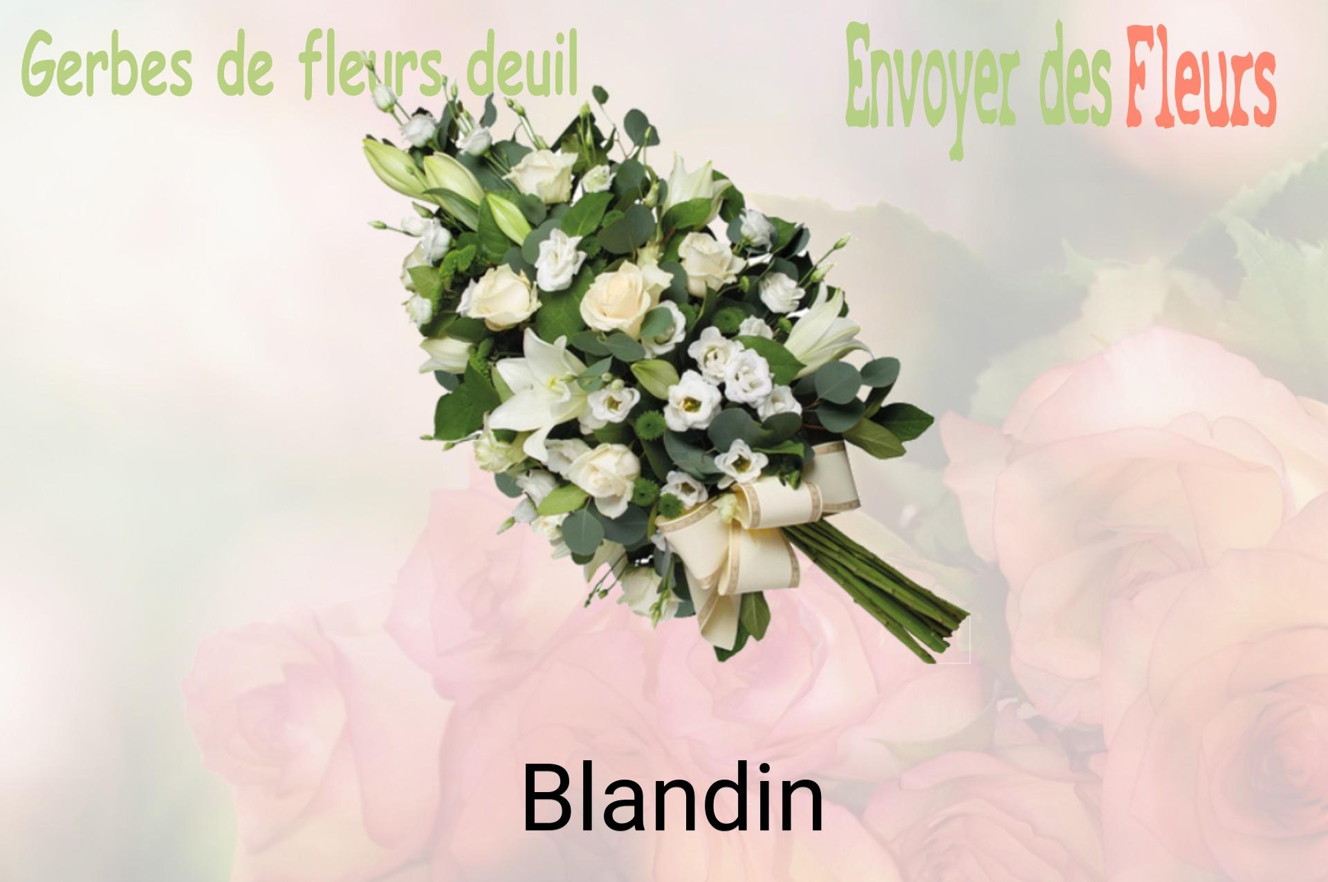 Gerbe de fleurs de deuil livrée à Blandin